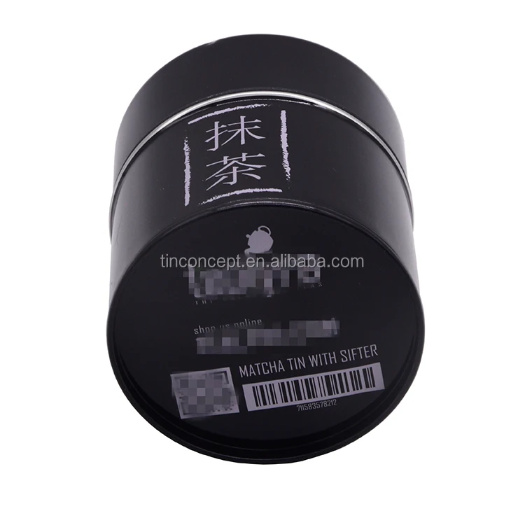 Food Grade Custom Printed plug lid Matcha Tea Tin Box