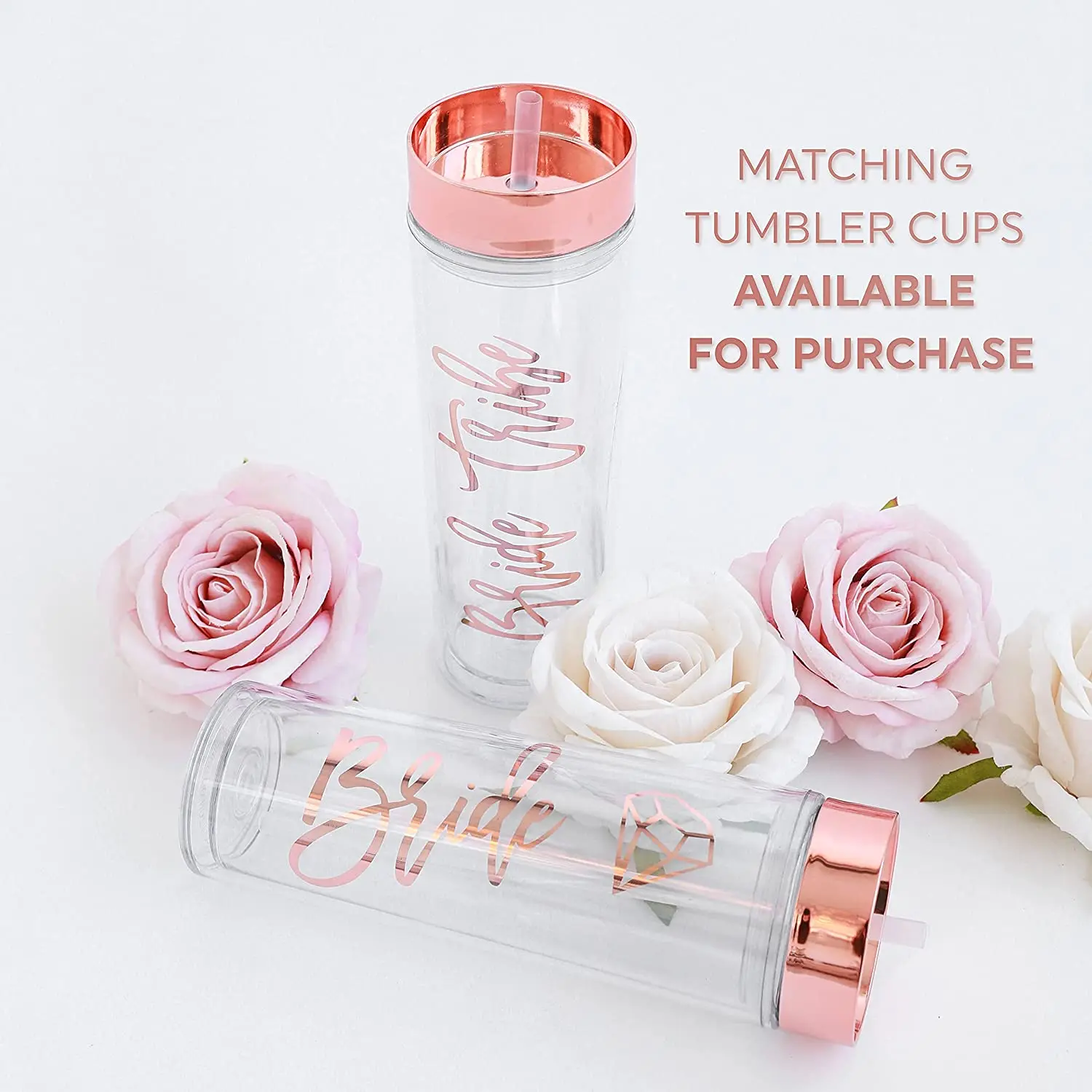 

16oz Bridesmaids TumblersClear Drinkware Double Wall Plastic Insulated Skinny acrylic tumbler with Straw, Based pantone color number