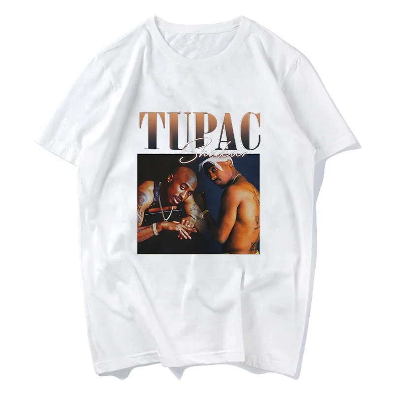 

High Quality Cotton Men Tshirt 2Pac Tupac T Shirt Hip Hop Snoop Dog T Shirts Rapper Plus Size Graphic Shirts