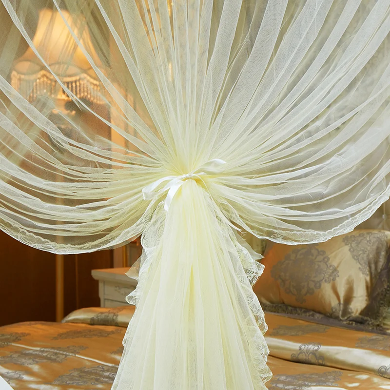 Europe Style Luxury Encrypted 100% Polyester Firm Durable Convenient Soft Lace Anti Mosquito Bed Net