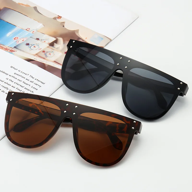 

K34044 Newest Stylish Flat Top Rivet Sunglasses Women, 4 colors