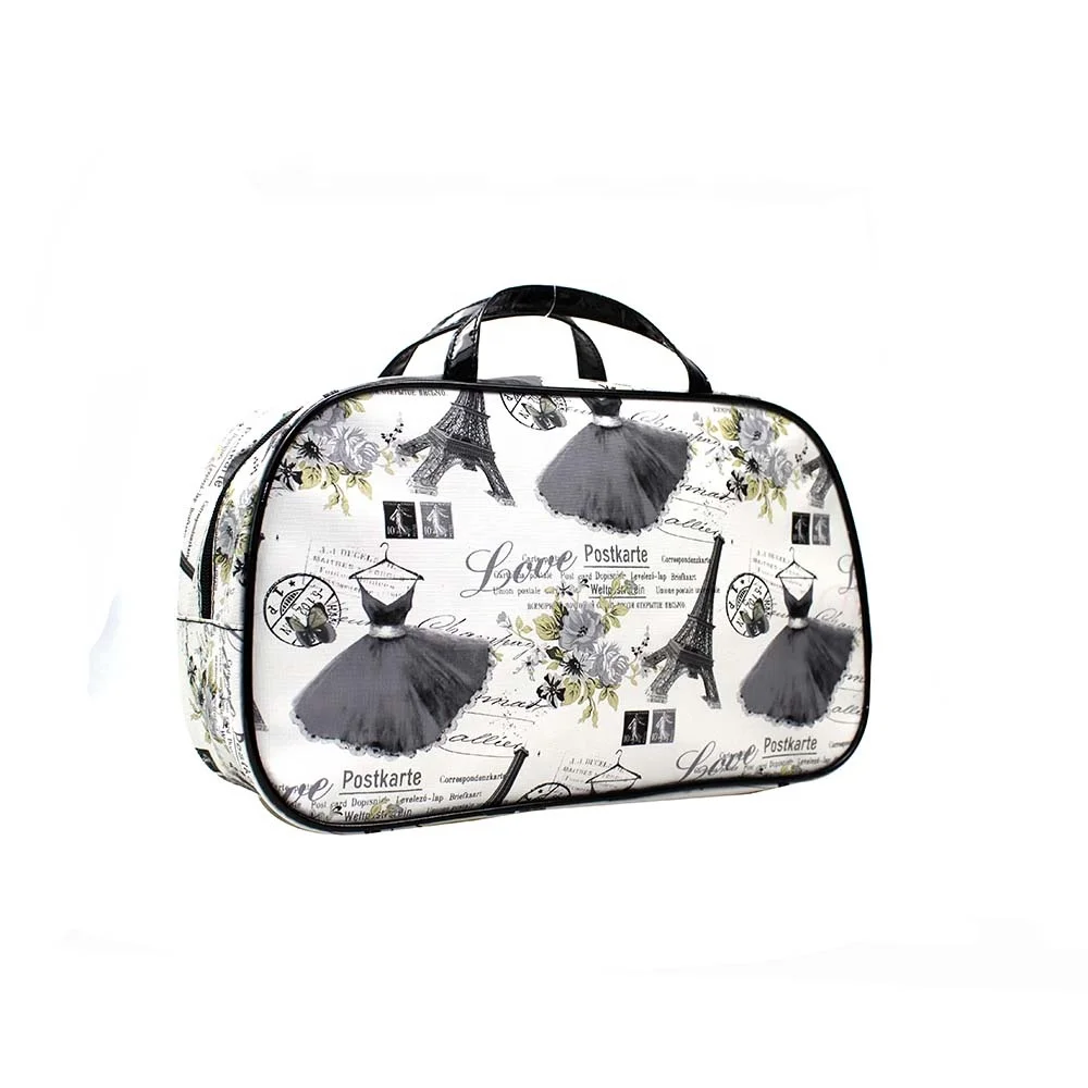 

Full print Fashion Simple Gym Bag Travel Tote Handbags Outdoor Weekender Luggage Sports PVC Leather Travelling Duffel Bag, Customized color