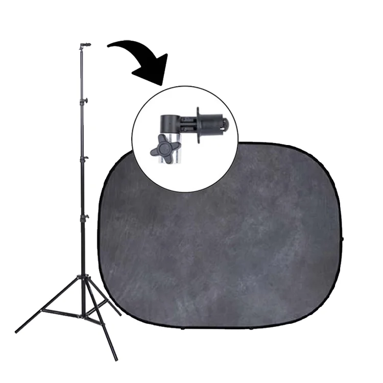 

Retro photography background non-reflective fabric background photo flatlay with tripod, Blue/gray, white/black, blue/green
