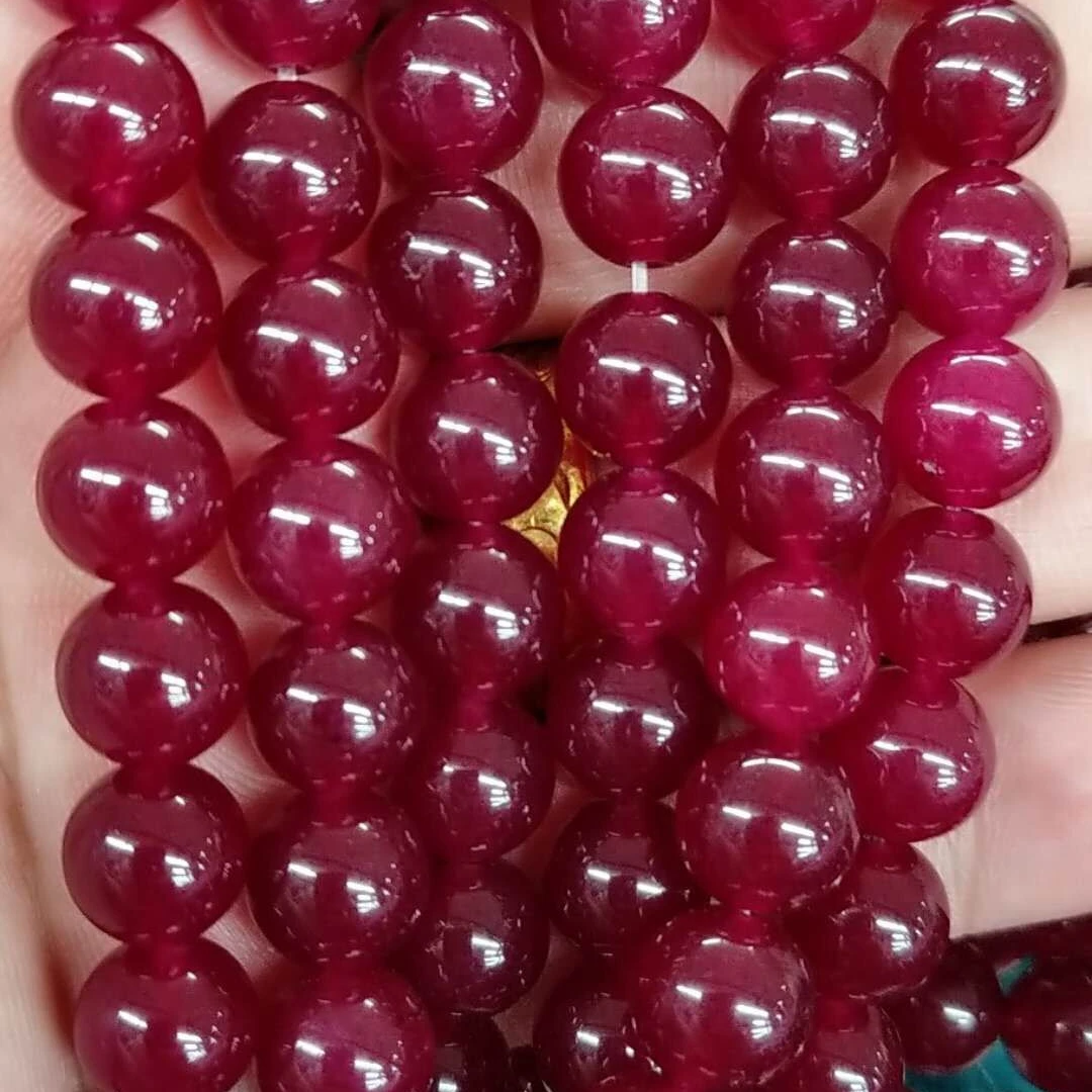 

Cheapest nice quality loose natural stone 4-12mm ruby round beads strands wholesale, As picture