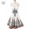 Knee Length Top Embroidery White Short Party Evening Dress