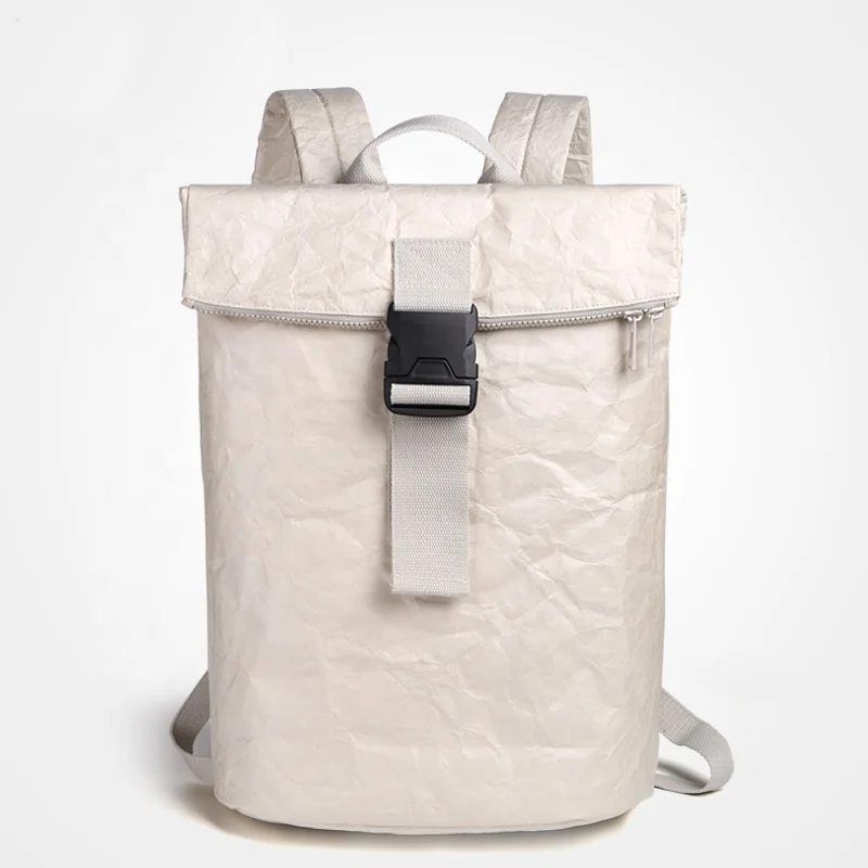 

Fashion Stylish Paper Backpack Washable Kraft Paper Recyclable Rucksack Bags Shoulder Backpack, Yellow