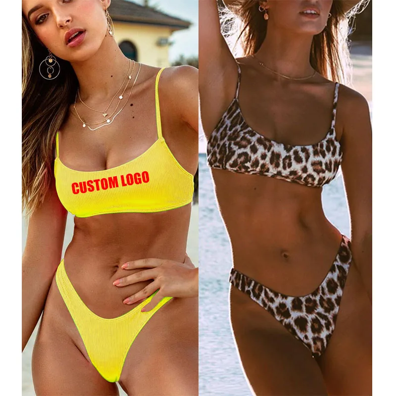

Free Shipping Swimsuit Women Micro Bikinis Set Neon Leopard Swimming Suit For Sexy Women Bathing Suit Beachwear Push Up Bikini