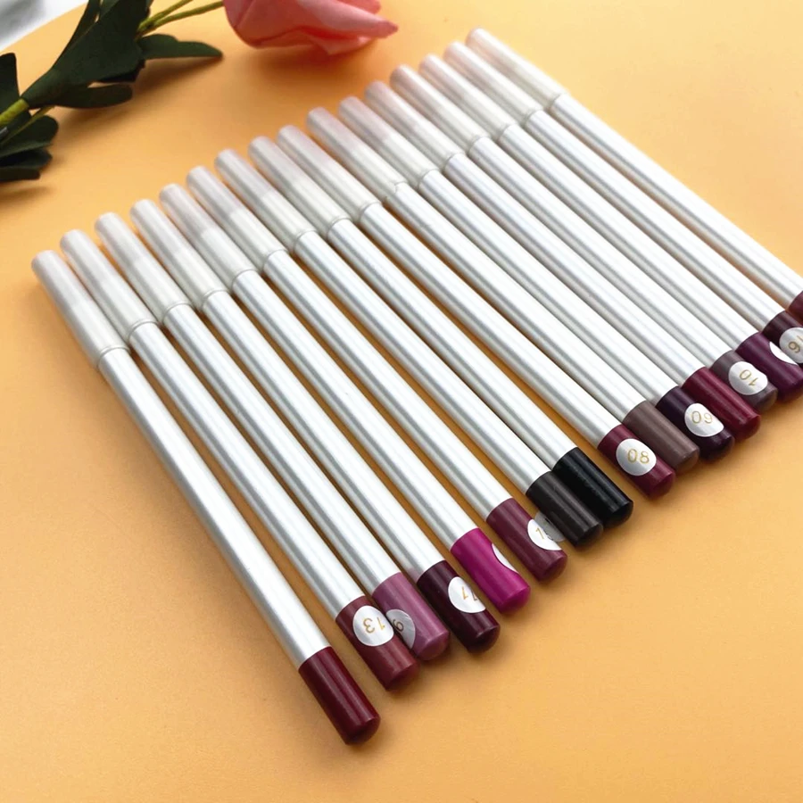 

Private Label Longlasting Lip Liner Waterproof Matte Velvet Lip Pencil lipliner no logo, 16 colors