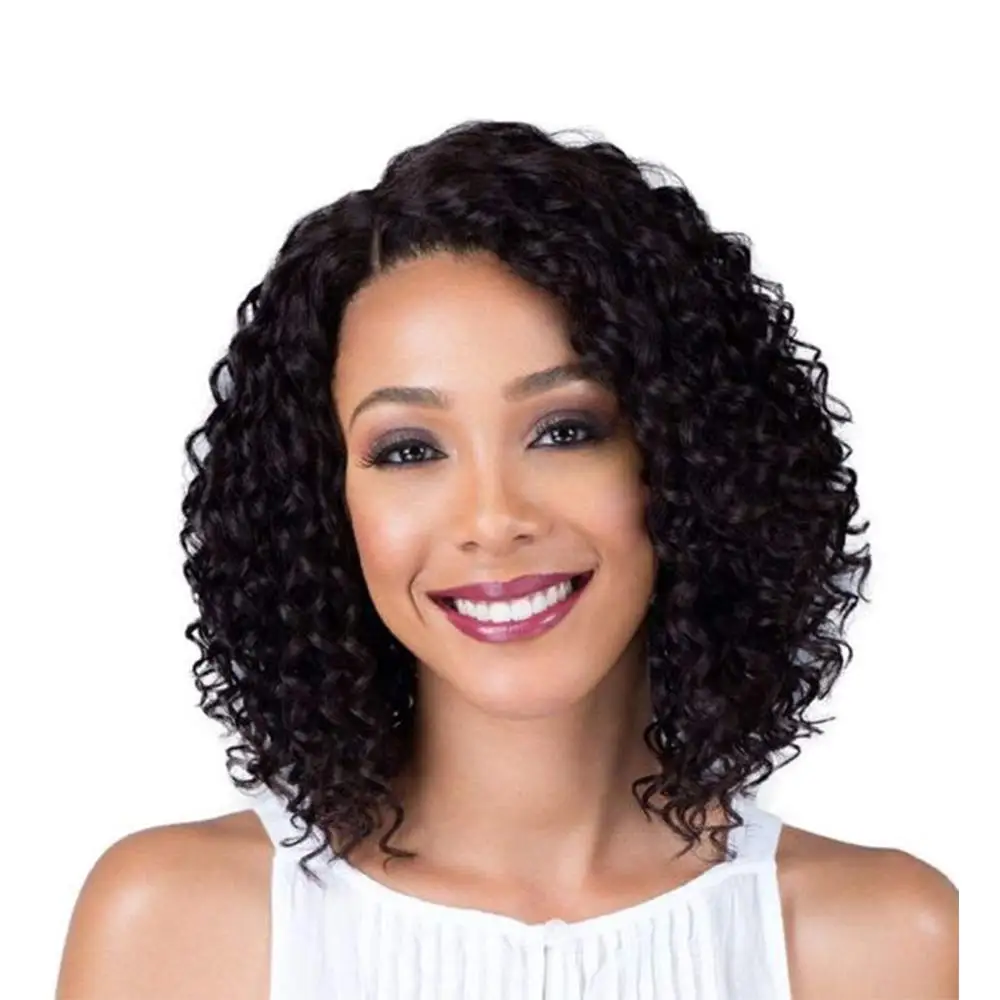 lace front wigs black human hair short