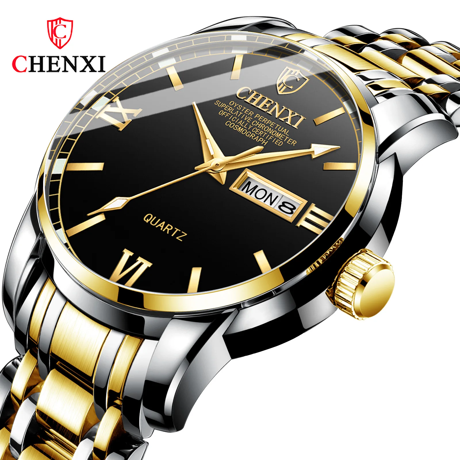 

CHENXI 8211Brand Men Watch Fashion Analog Quartz Stainless Steel Waterproof Wrist Man Clock Luxury Business Male Watch, 7-colors