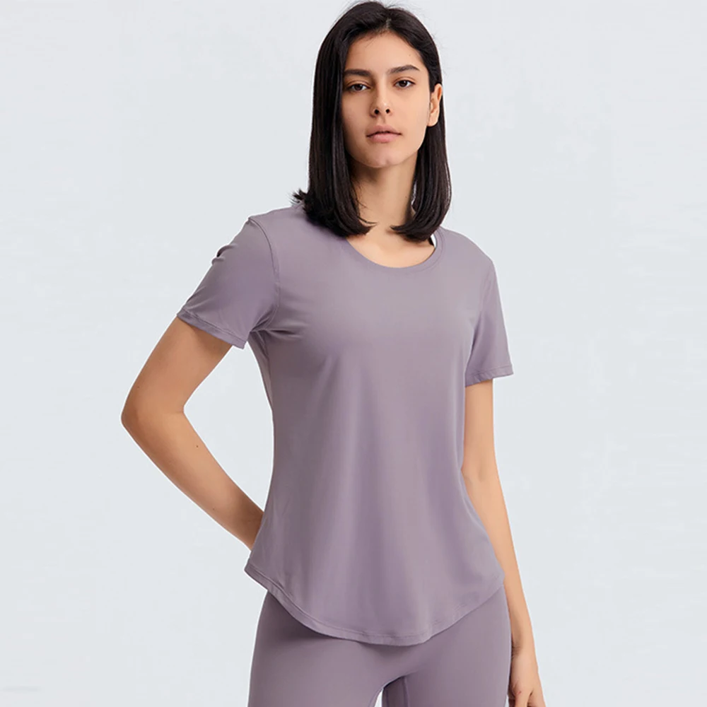 

Custom Quick Dry Women Yoga Tops Wholesale Girls Workout Sports Shirt Women Fitness Active Wear T Shirt