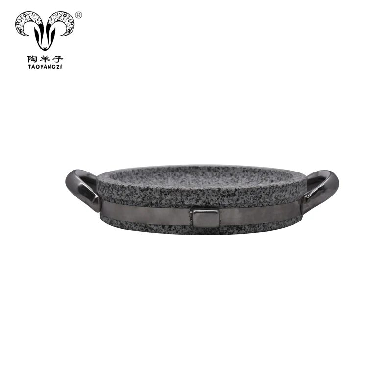 

Korean stone plate natural stone plate can be used for barbecue stone plate, Gray
