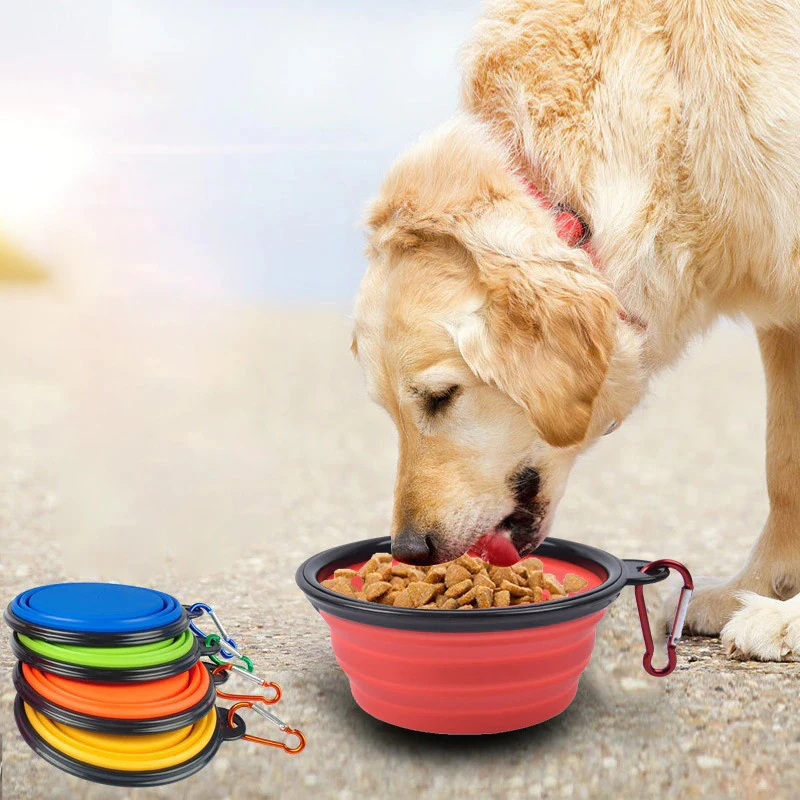 

Silicone Portable Folding Adjustable Pet Raised Bowl, Blue/green/orange/yellow/red/pink/black/white