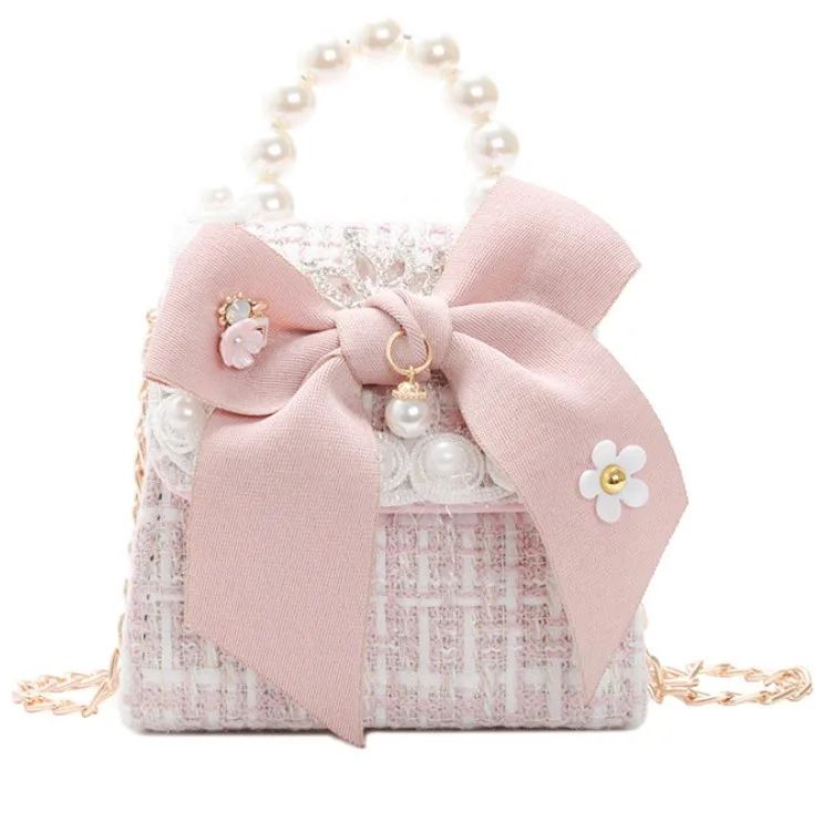 

Wholesale Handbags China New Cute Bows Shoulder Bag Kids Girl Chain Cute Bags