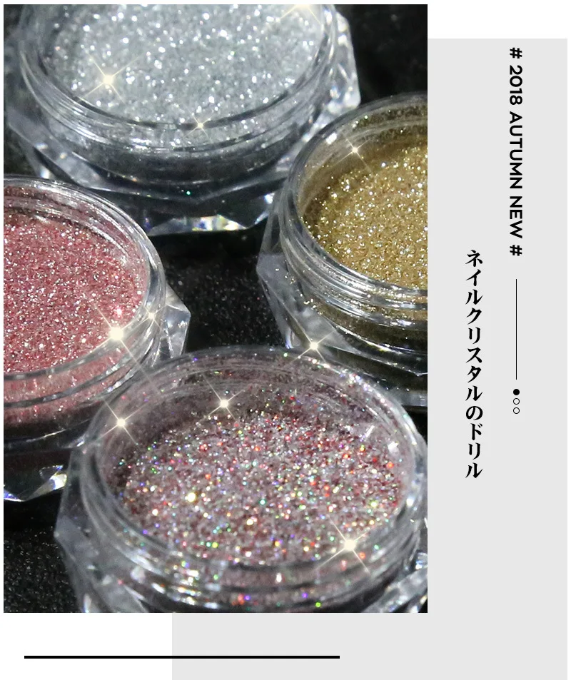 

Tstory 2021 Hot Sale Custom Private Label 12 Colors Nails Accesories Art Diamond Crystal Nail Powder, 8 colors