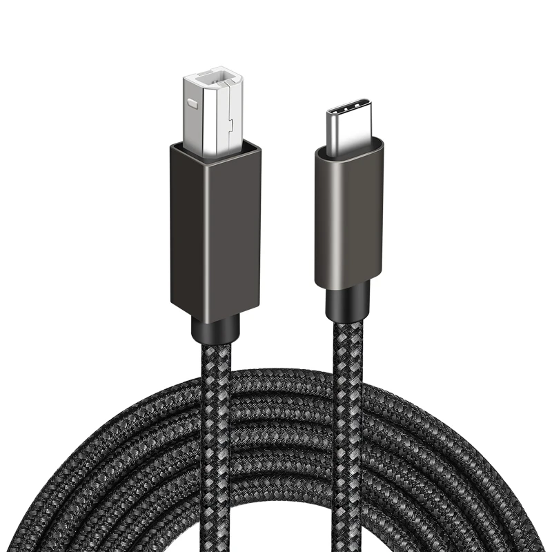 

High Speed USB Type C to USB 2.0 Type B Printer Scanner Cable For Laptop, Black