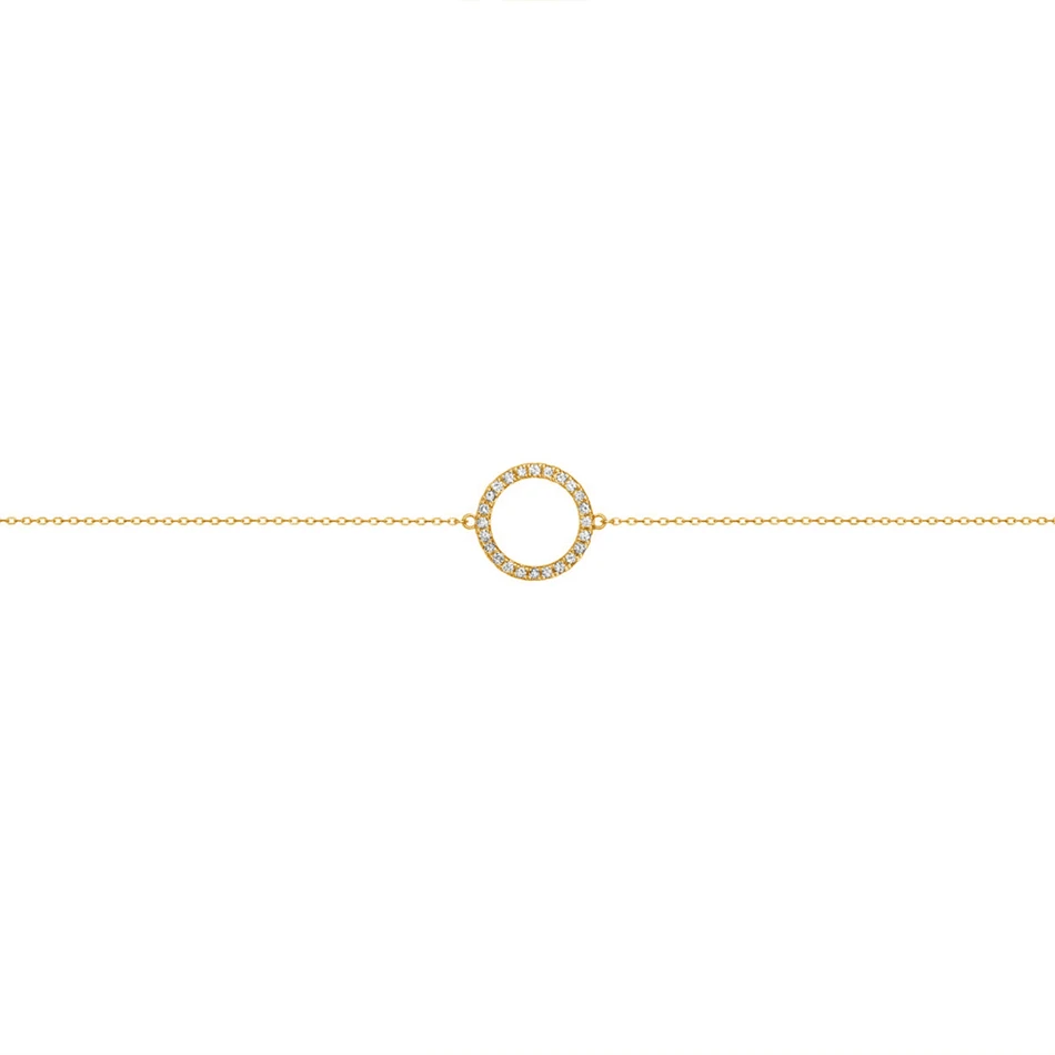 

jewelry for women 925 sterling silver classic bracelet 18k gold plated cubic zirconia circle bracelet