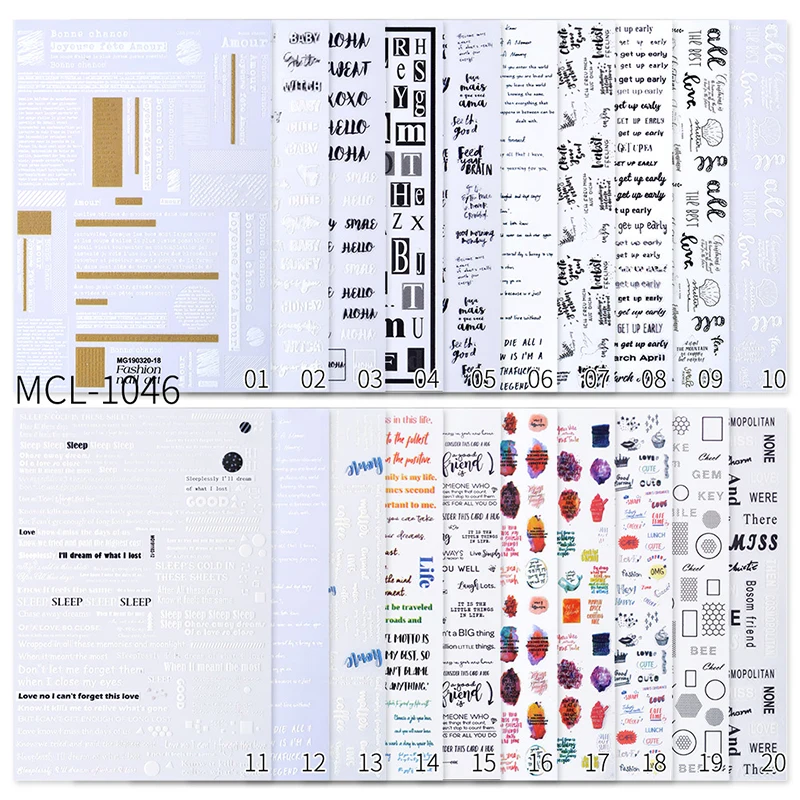 

New design English Word Nail Sticker For Nail Art Decoration Nail Art Decals