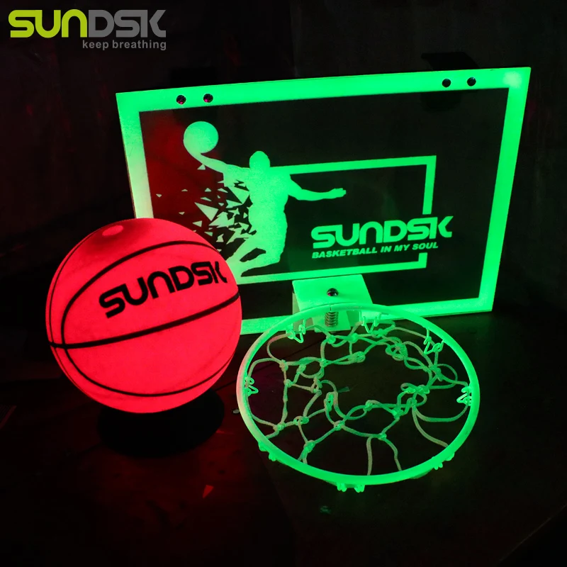 

Custom glow in the dark mini basketball hoop with LED basketball, Customize color