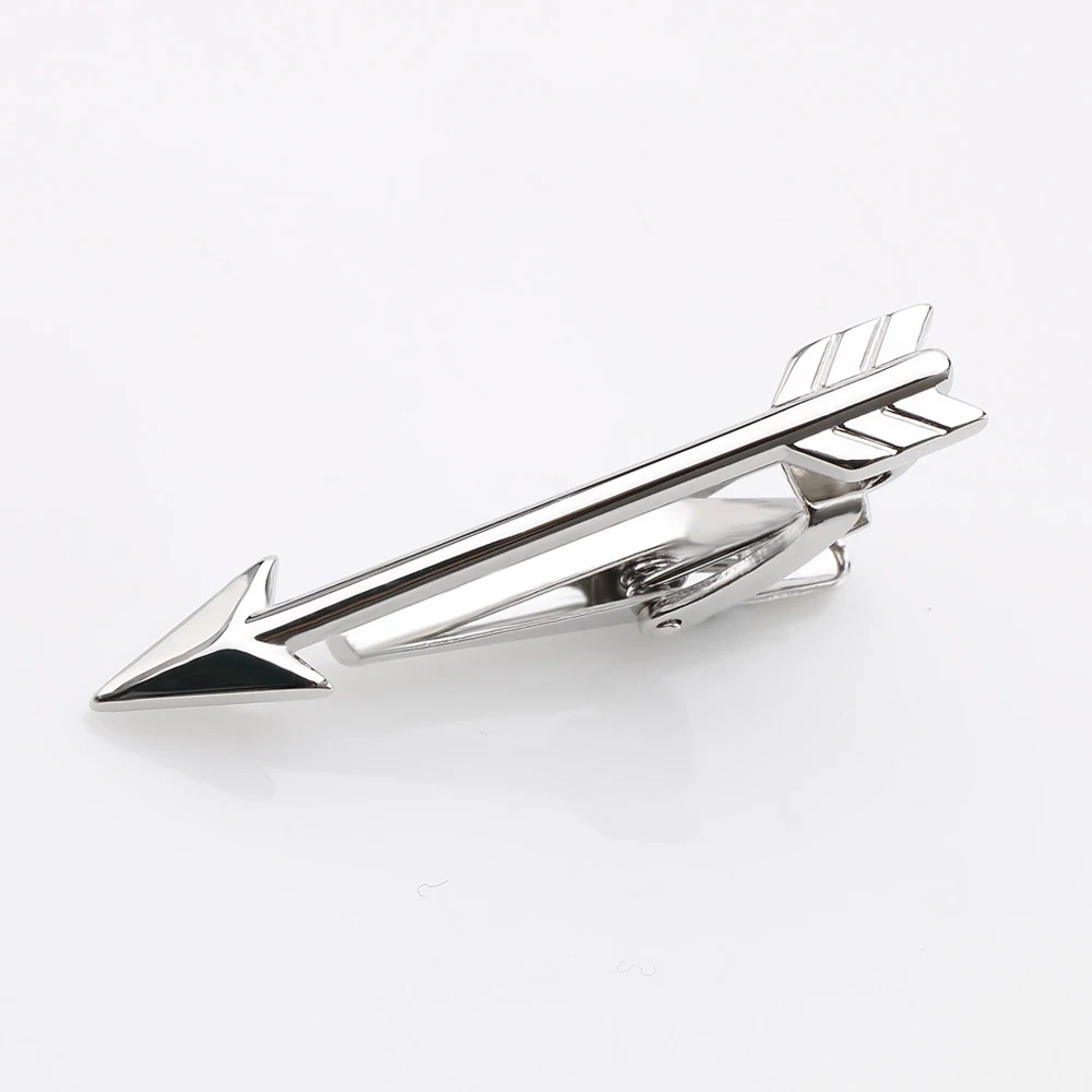 

OB Mens Jewelry Hot Sale Classic Arrow Tie Clips For Men's Shirt Business Copper Metal Wedding Mens Jewelry, Silver color