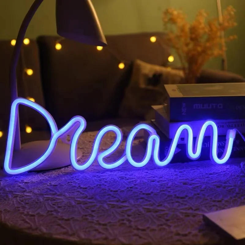 

SRY Wholesale Dream Neon Lights Ins Room Decoration Hanging Lights Christmas Festival Decoration Custom Led Neon Letter Sign