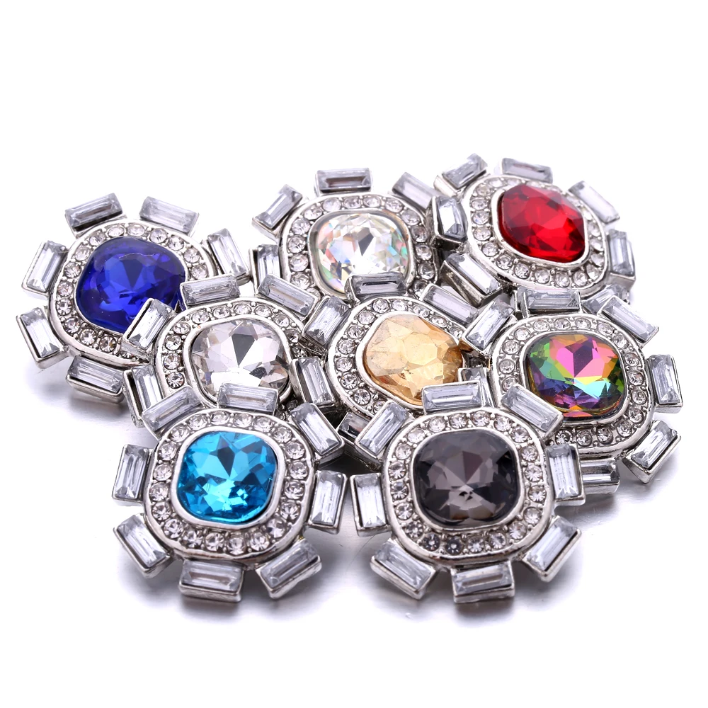 

18MM Snap Button Jewelry Rhinestone Metal Snap Buttons Fit Snap Bracelet Bangle Making for Women Men Jewelry Christmas Gift