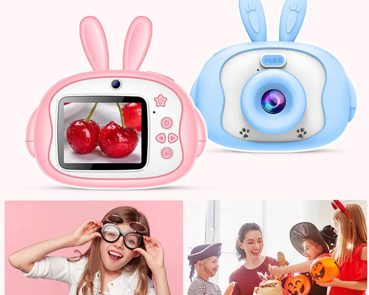 Factory Wholesale 12MP New Children Toys Cute Rabbit Child Photo HD 2.4-inch 720P Kids Digital Video Action Camera Amazon