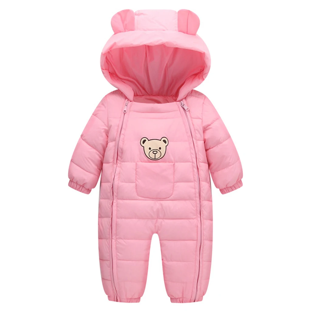 

Baby Snowsuit Hooded Romper Winter Outfits Cartoon Bear Boys Girls Jumpsuit