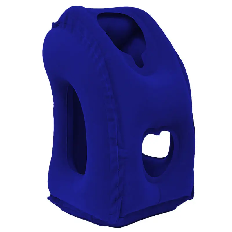 Air Goods High Quality Flocking Inflatable Flight Travelling Head Rest Pillow