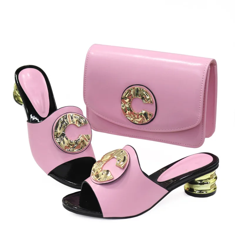 

2021 New blue Matching Shoes and Bag Set In Heels African Shoes and Matching Bags Italian Pumps Matching Shoe and Bag Set, 14 colors