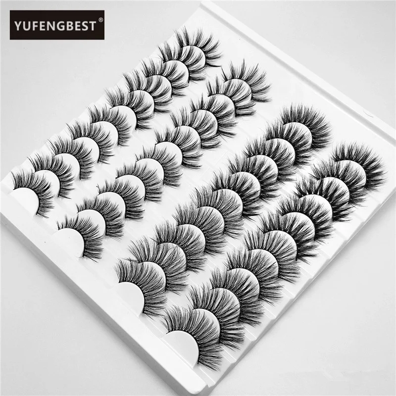 

Abestyou 20pair 25mm Multipack 8D Faux Mink False Eyelashes individual mink eyelashes