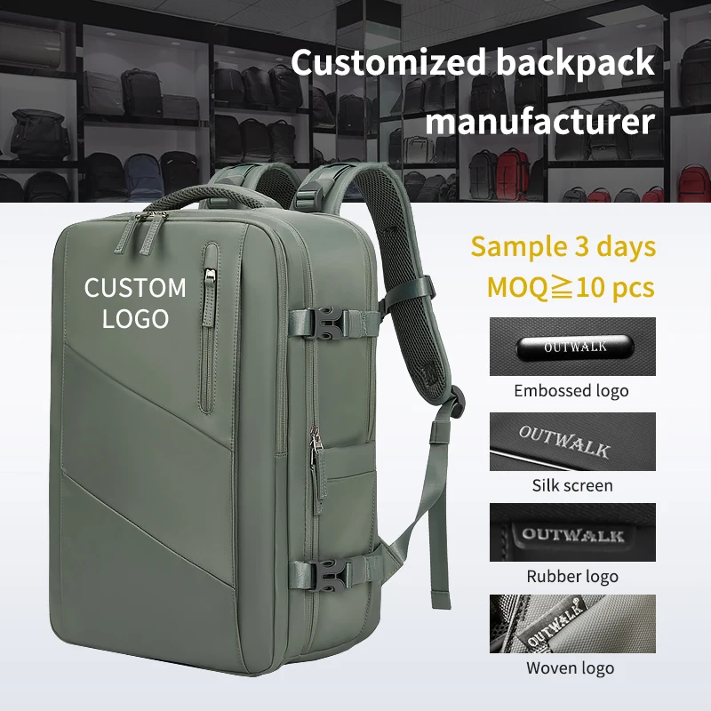 

2023 Custom Men Woman Travelling USB Recharging Buckle 16 Inches Backbag Business Waterproof Laptop Backpack Bag
