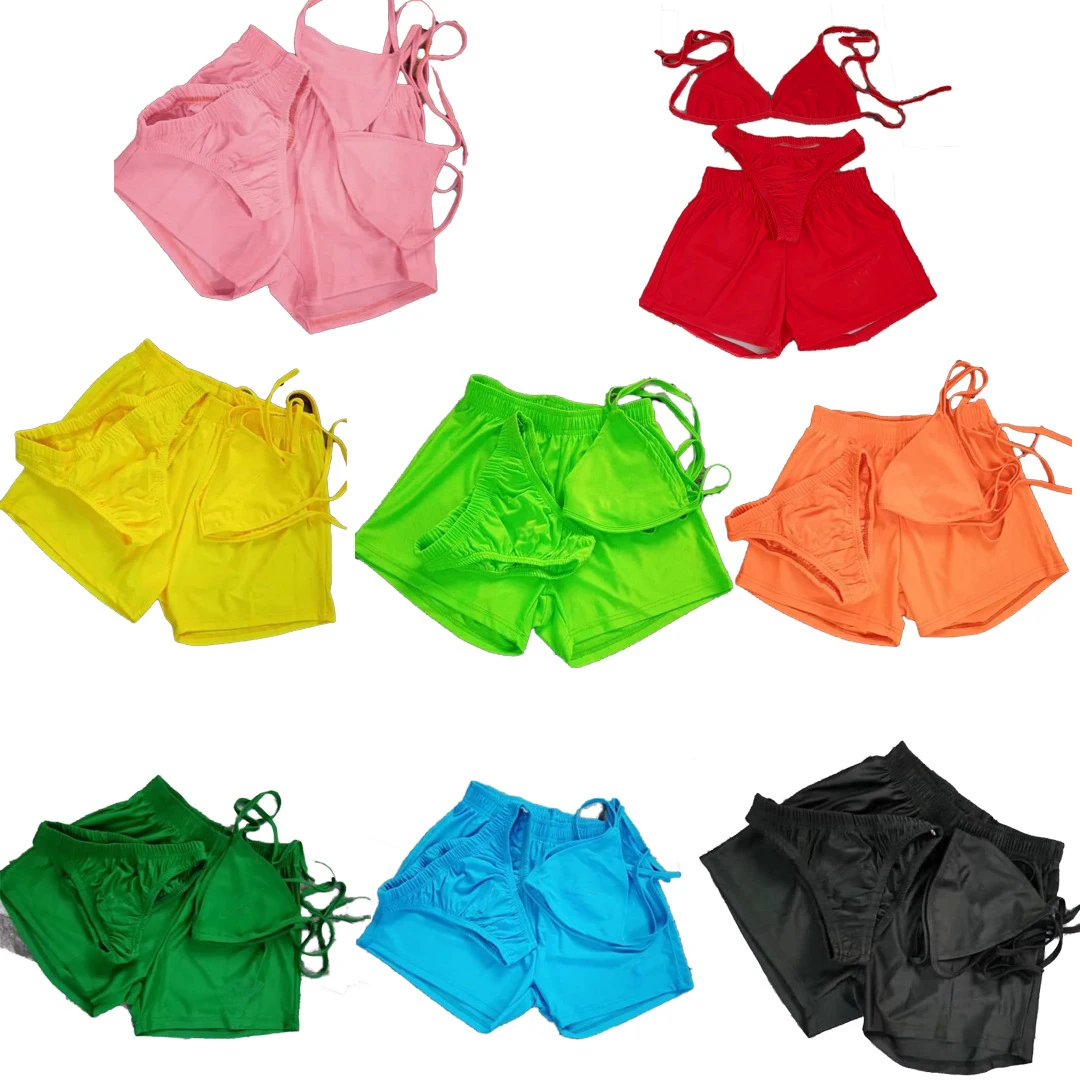 

B3166 Wholesale customized beachwear 3 piece swimwear women bathing suits