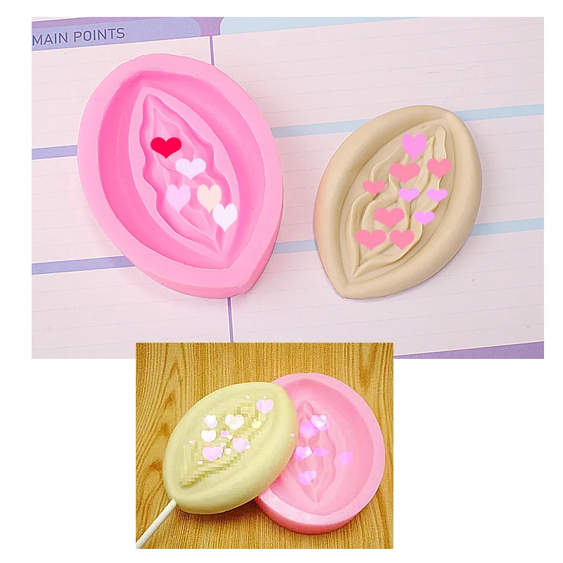 

1182 3D vagina candle silicone mold DIY epoxy plaster female organ cake decoration handmade soap mold, Pink