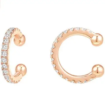 

Gold Hoop Earrings Silver Plated Cubic Zirconia Shiny Round Earrings for Women