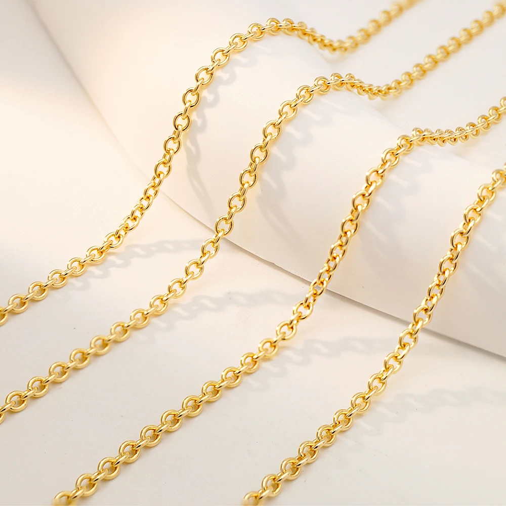 

1.75mm Cable Chain Roll AU585 Chain Roll Jewelry Making 14K Gold Jewelry Wholesale Gold Jewelry Gold Chain