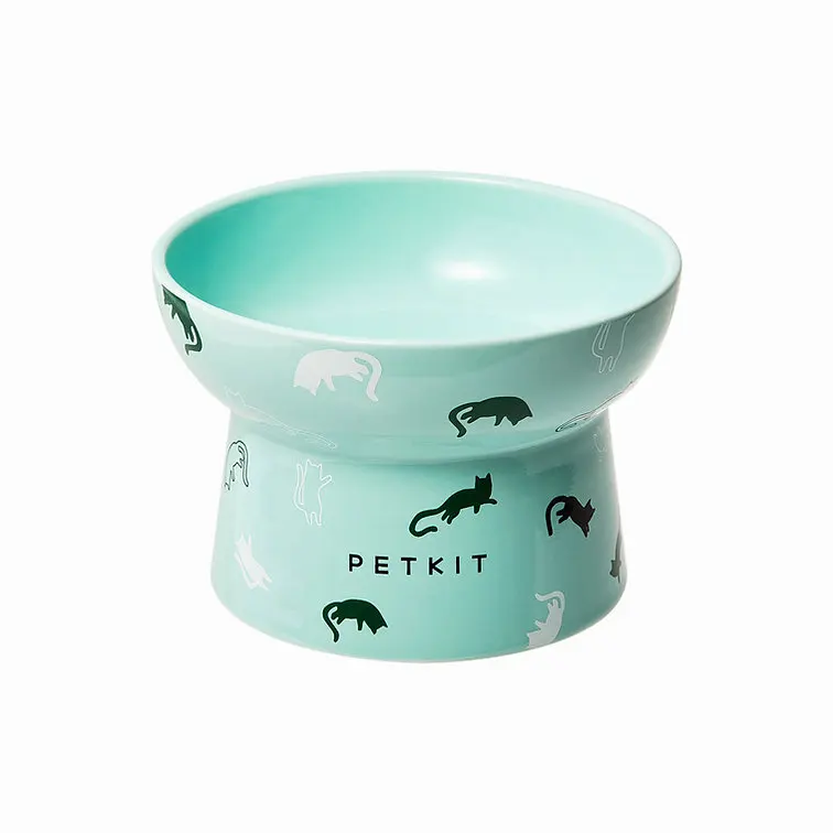 

PETKIT Ceramic Elevated Raised Cat Food Bowls Kitty Puppy Dish Water Bowls Set