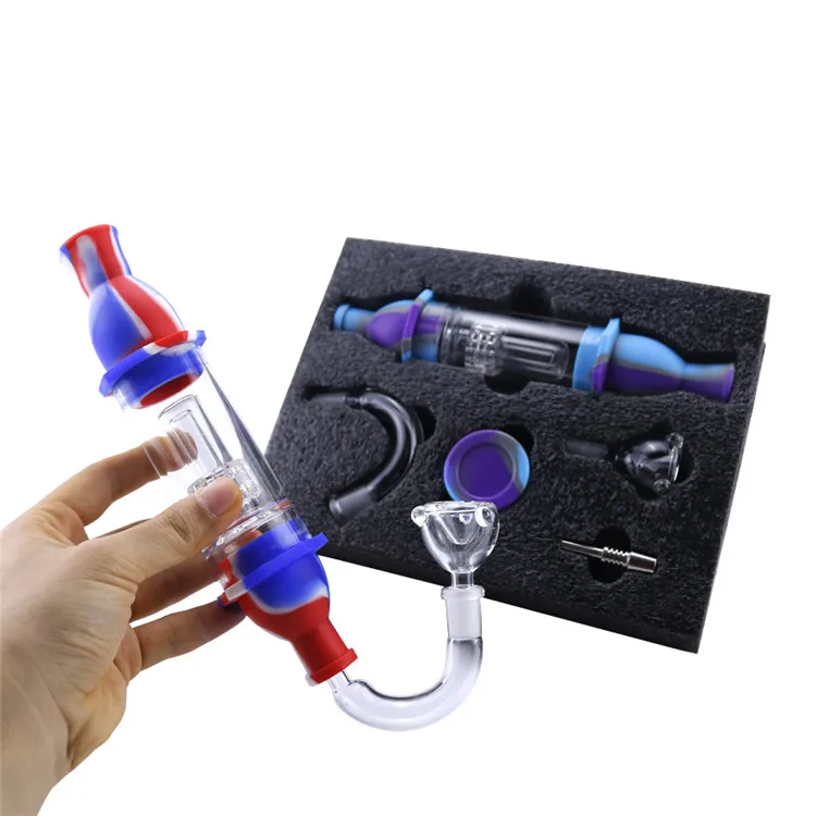 

Wholesale Nectar Straw Collector Set Smoking Kits Smoke Glass Dabs Oil Rigs Silicone Smoking Pipe, Multi colors