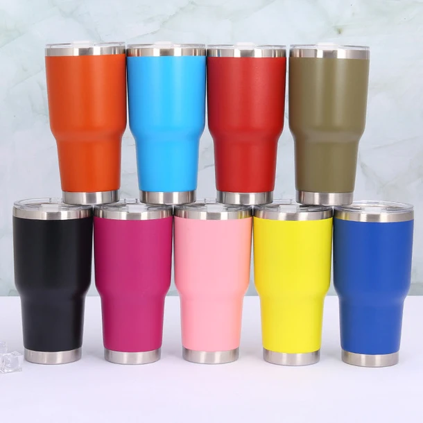 

Top selling 30 oz stainless steel ozark thermo cup trail insulated wine tumbler thermal coffee mug with slide lid, Customized color