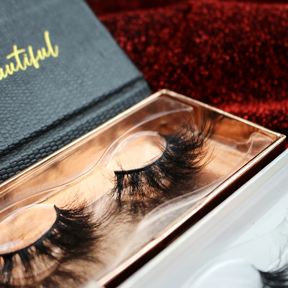 

Wholesale Custom Logo Private Label Gold Black Mink Eyelash Box Packaging
