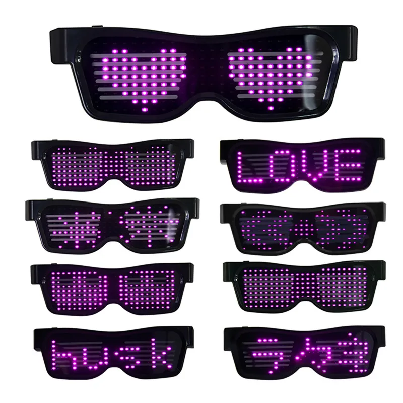 

Best Selling App Control Sunjet Custom Logo Flashing Led El Glasses Light Up Sunglasses For Party