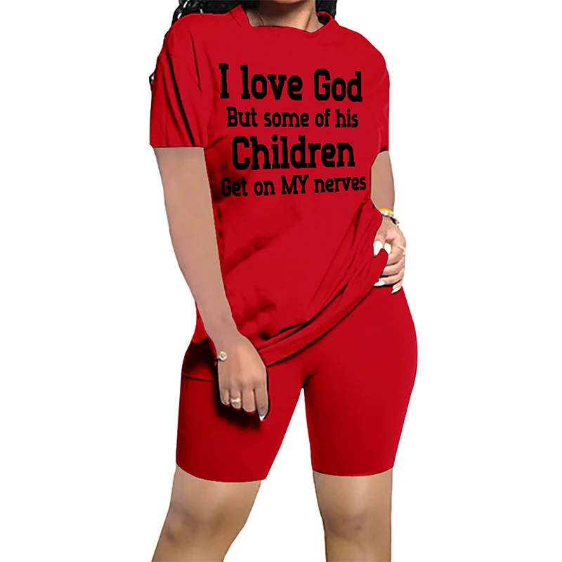 

Womens Clothing 2021 Hot Sale Summer Two Piece sports wear Set Workout Custom Logo Shorts Women top and shorts biker set, Solid