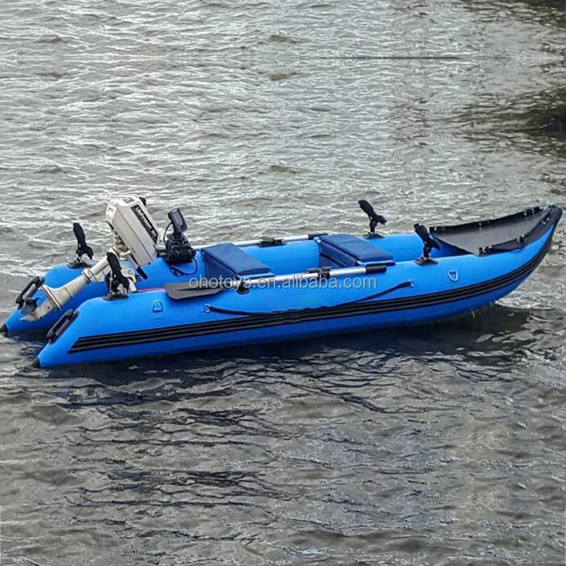 

2 3 4 5 6 Person Inflatable Kayak Fishing Boat Custom PVC Hypalon Kaboat Rescue Rubber Rowing Boat with Motor, Blue