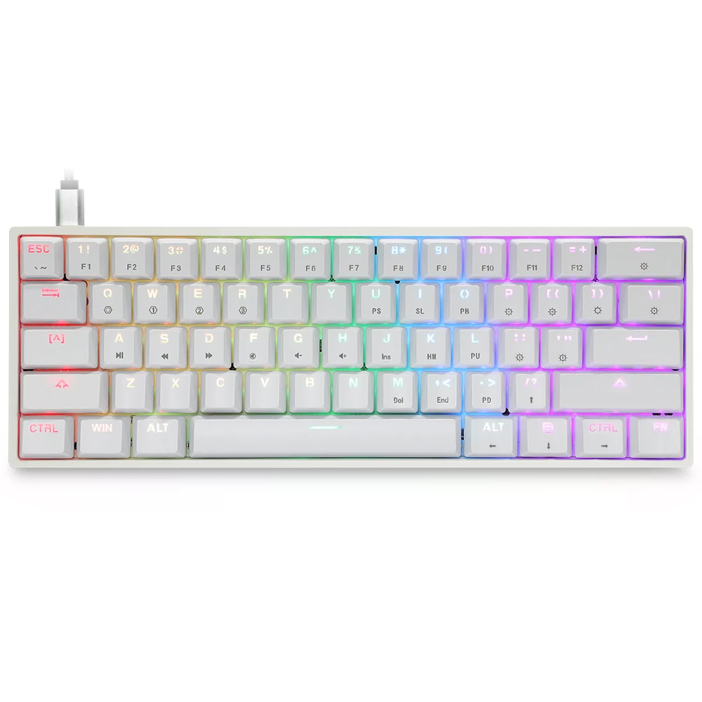 

GK61 SK61 hotsale 60% RGB colorful hotswap 61keys Gateron switch mini gaming mechanical keyboard