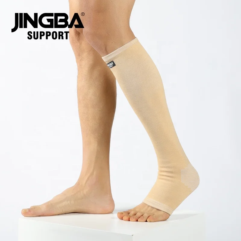 

JINGBA Medical CE ISO Factory Long Calf Ankle Compression Brace Running Protector 23mmHg~32mmHg Ankle Calf Sleeve Leg Support
