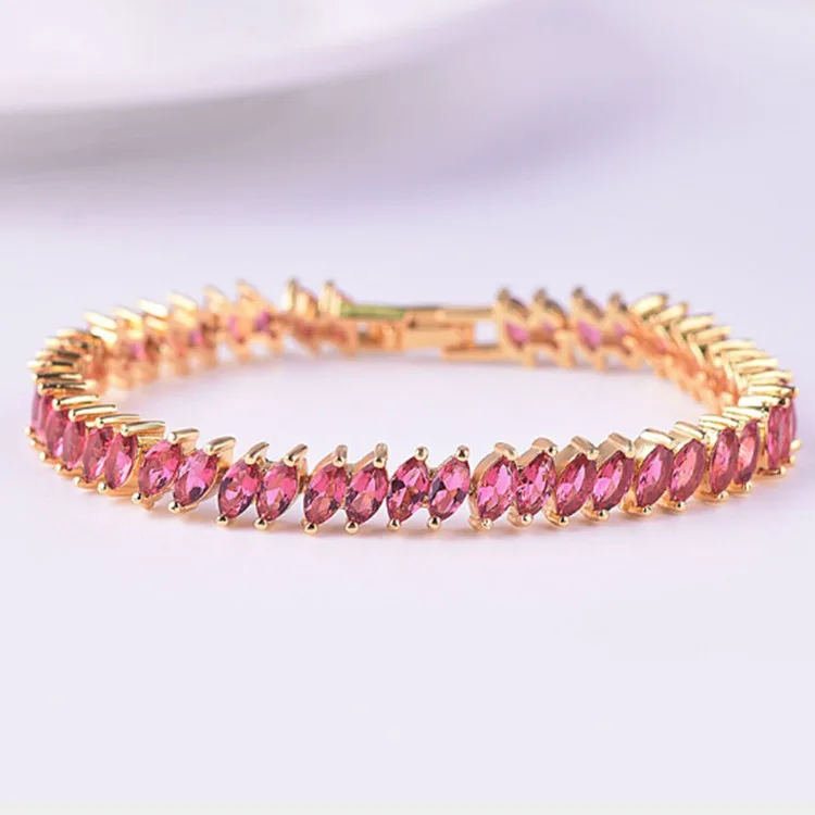 

Fashion jewelry 18k gold plated diamond tennis bracelet women wholesale