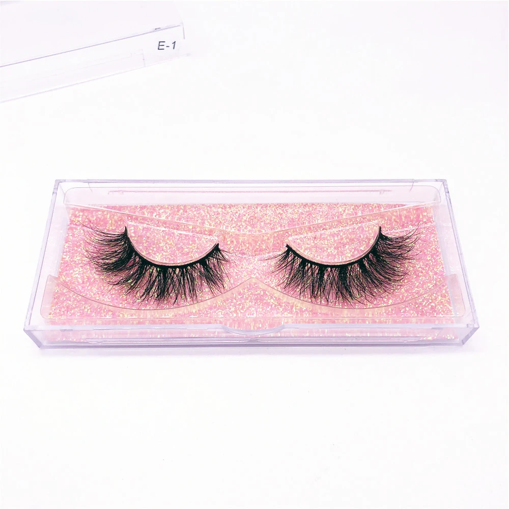 

Mink Lashes 3D Mink Eyelashes 100% Cruelty free Lashes Handmade Reusable Natural Eyelashes Wispies False Lashes Makeup E01, Black color