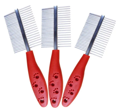 

Christmas Red ABS &Stainless steel pin comfortable dog brush pet grooming