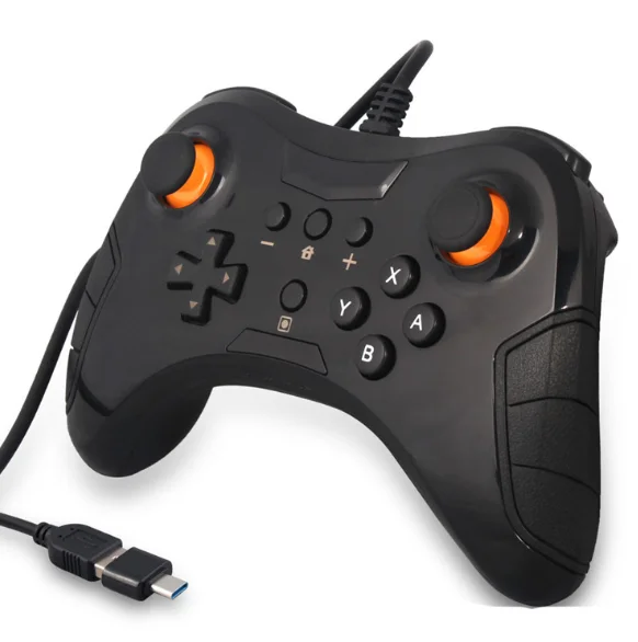 

Black Wired Controller For Nintendo Switch Pro Game Gamepad hand Grip controller