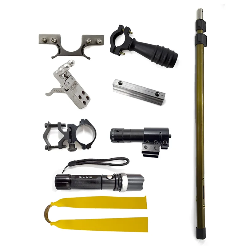 

New High-Power Retractable Folding Long Rod Slingshot Stainless Hunting sling shot Double screw